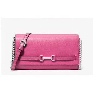 NWT~MICHAEL KORS Large Carson Dragonfruit Pebbled Leather Crossbody Bag Purse